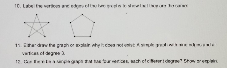 Solved 10. Label the vertices and edges of the two graphs to | Chegg.com