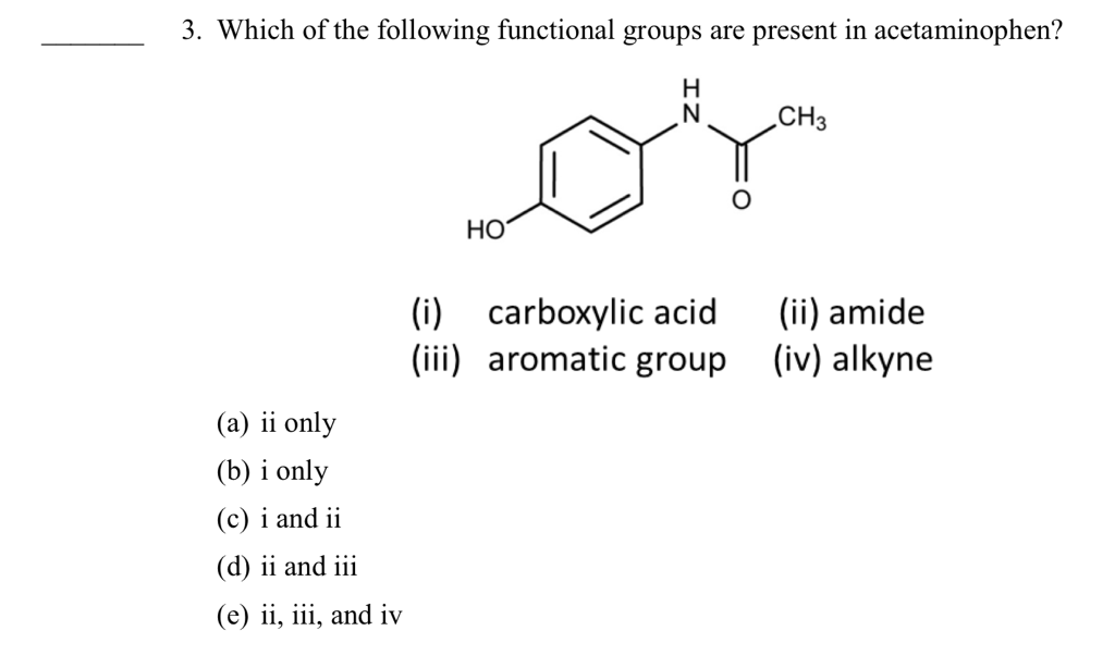 Acetaminophen Functional Groups