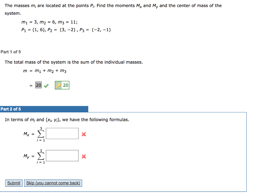 Solved The masses m, are located at the points Pi. Find the | Chegg.com