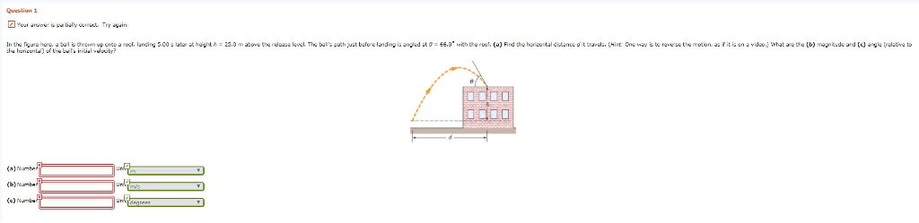 Solved In The Figure Here, A Ball Is Thrown Up Onto A Roof, | Chegg.com