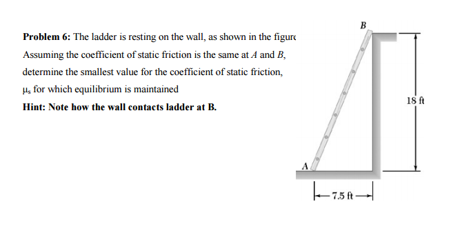 Solved Problem 6: The ladder is resting on the wall, as | Chegg.com