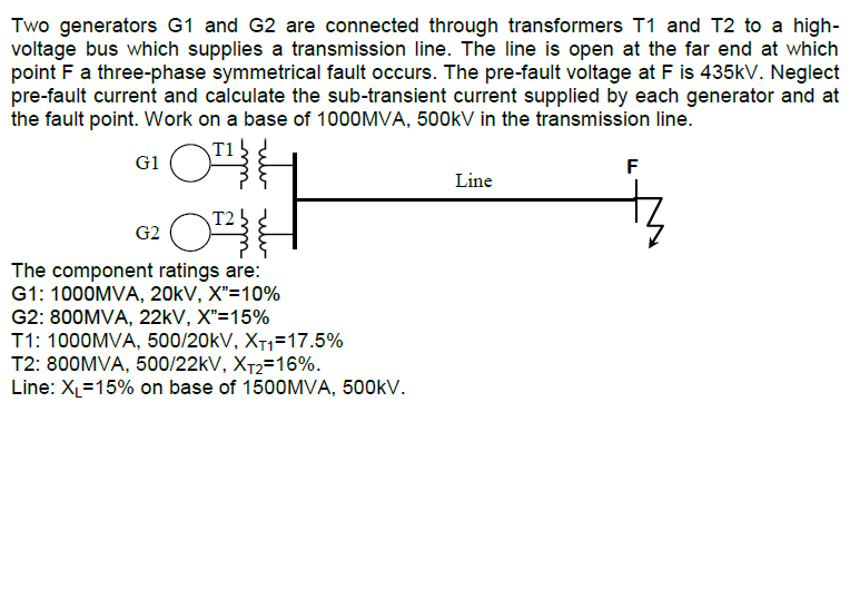 Solved Two generators G1 and G2 are connected through