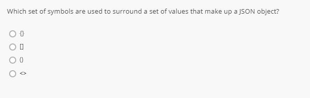 Solved 8.1 JSON Arrays Choose One 4 points Which set of | Chegg.com