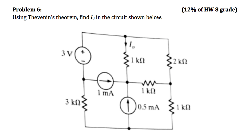 Solved Using Thevenin's theorem, find I_o in the circuit | Chegg.com