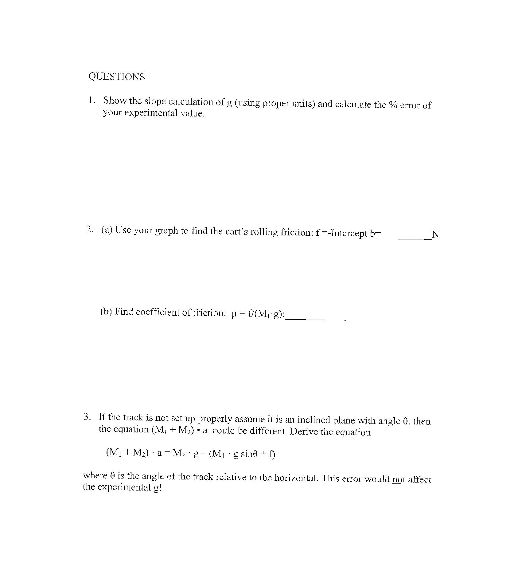 Solved Pre-lab Form Dynamics Of A Rolling Cart A Cart (mass 