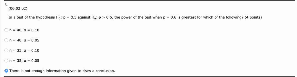 Solved 3 06 02 Lc In A Test Of The Hypothesis Ho P 0 5 Chegg Solved 3 06 02 Lc In A Test Of The Hypothesis Ho P 0 5 Chegg