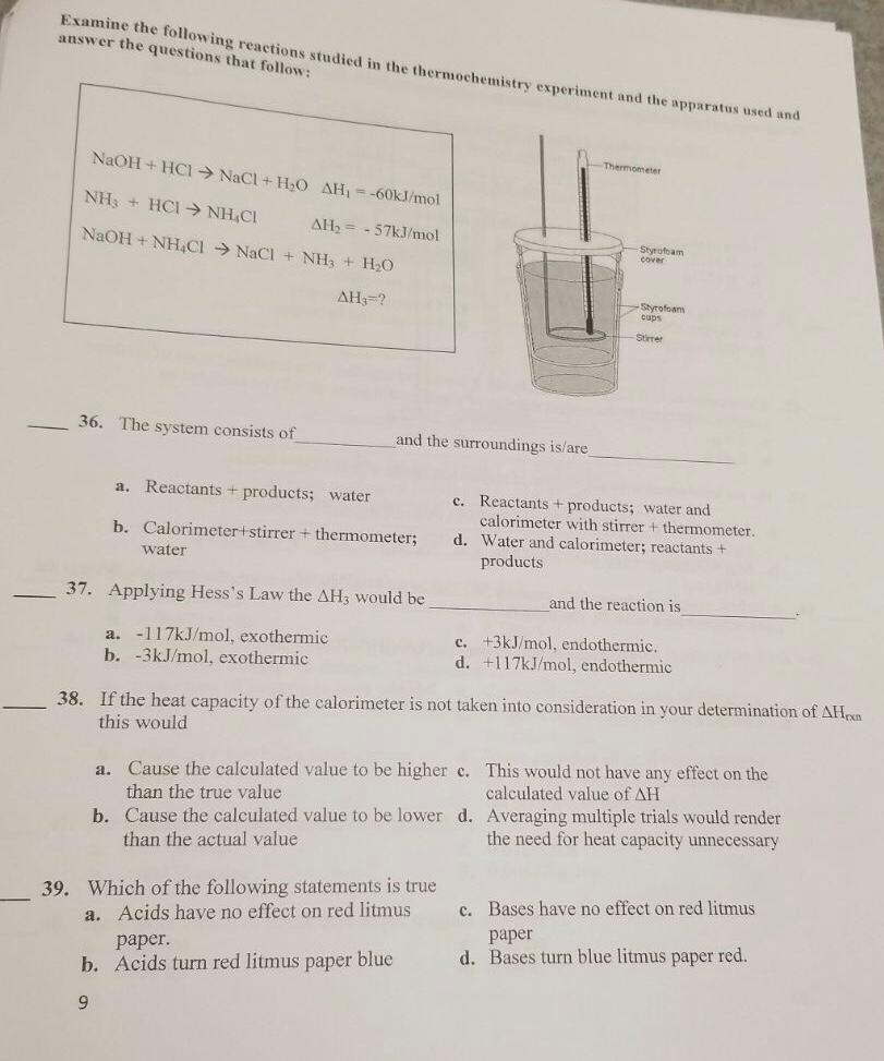 Solved Examine the following reactions studied answer the | Chegg.com