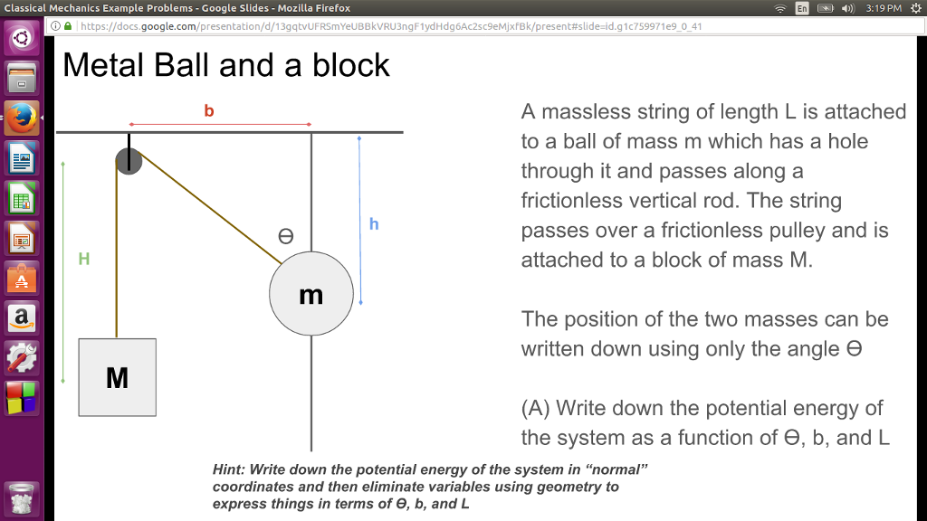 A massless string of length L is attached to a ball | Chegg.com