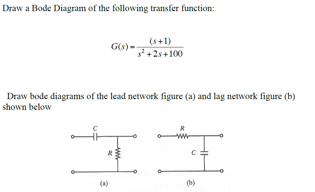 Solved Draw A Bode Diagram Of The Following Transfer Chegg