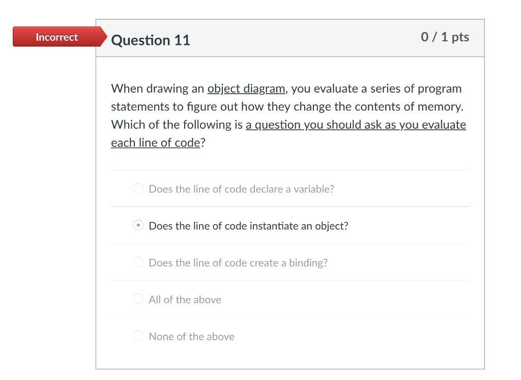 Solved Incorrect Question 9 0/1 pts Which of the following | Chegg.com