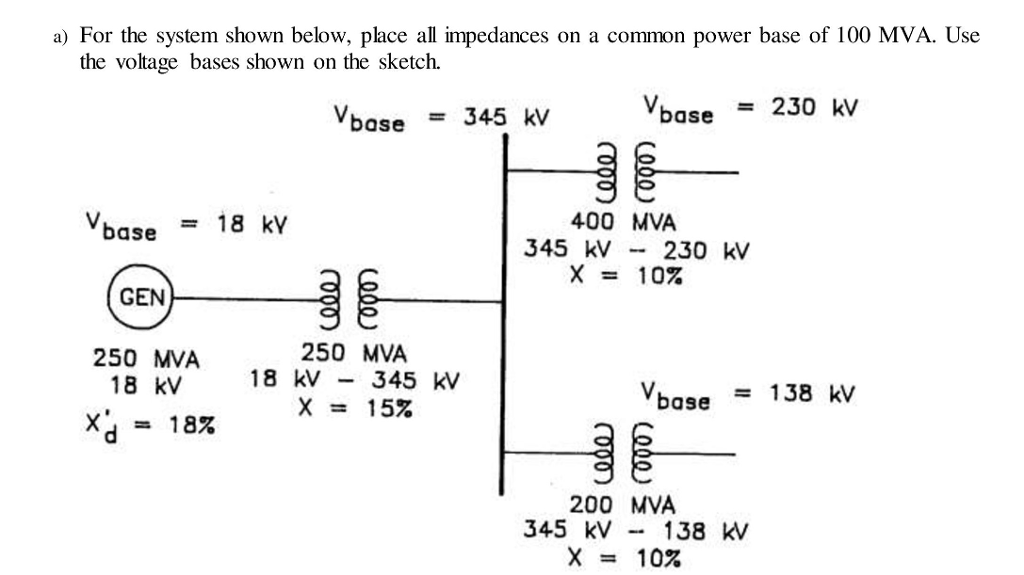 Solved For the system shown below, place all impedances on a | Chegg.com