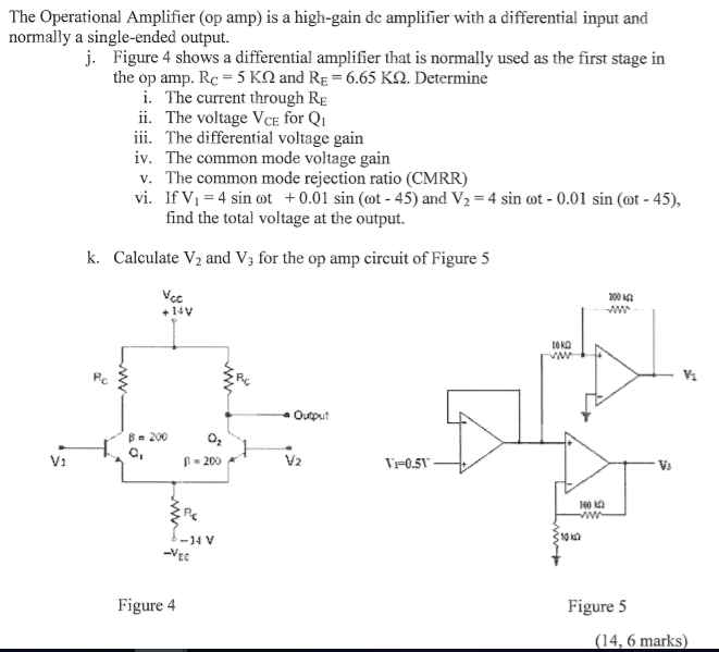 Solved The Operational Amplifier (op amp) is a highgain dc