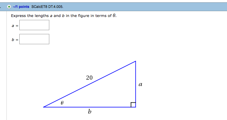 Solved Express the lengths a and b in the figure in terms of | Chegg.com