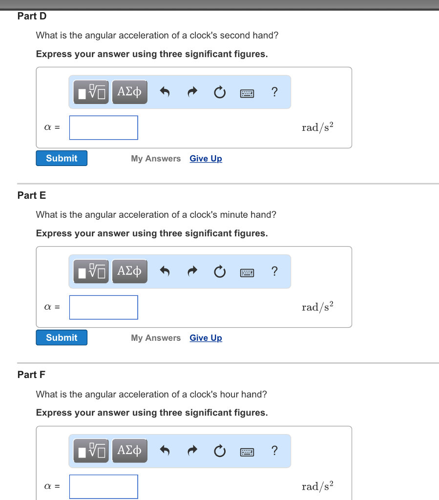 Solved What is the angular acceleration of a clock's second