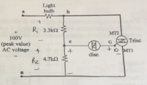 Solved The Following Figure Shows A Dimmer Diagram Using A | Chegg.com