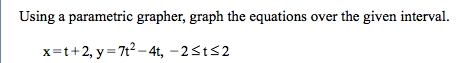 Solved Using a parametric grapher, graph the equations over | Chegg.com