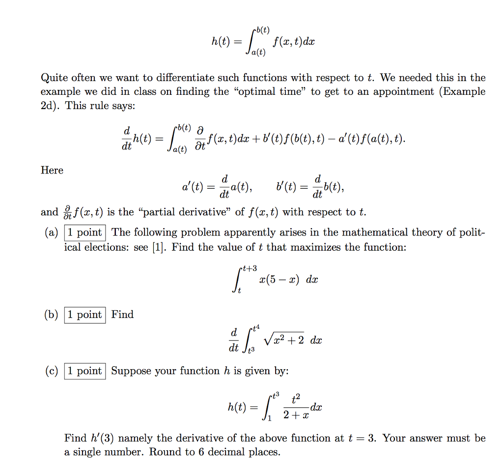 Solved b(t) a(t) Quite often we want to differentiate such | Chegg.com