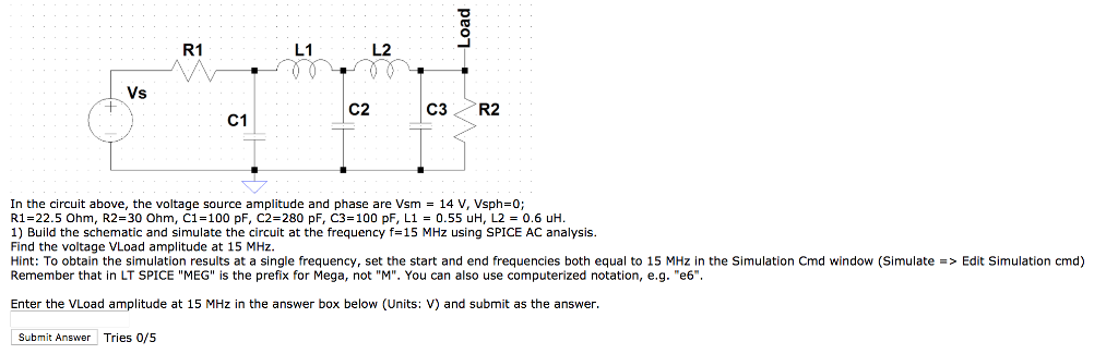 Solved L1 L2 Vs C2 C3R2 C1 In the circuit above, the voltage | Chegg.com