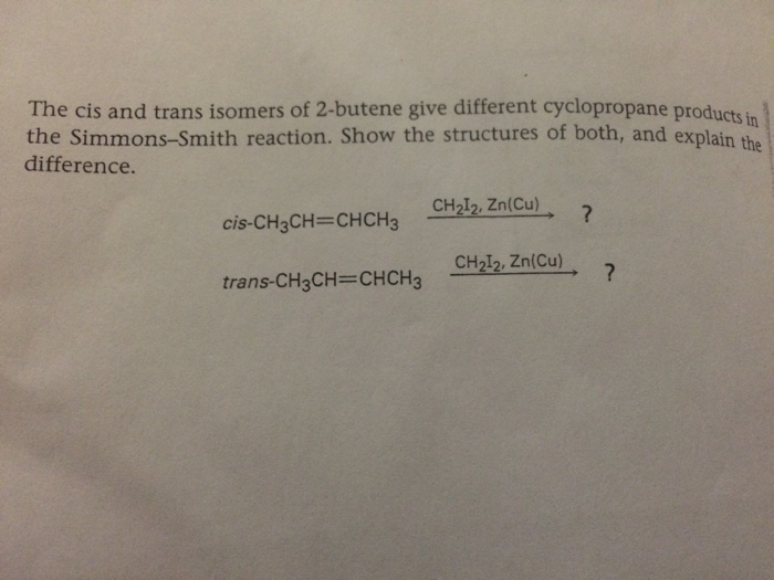 Solved the cis and trans isomers of 2-butene give different | Chegg.com