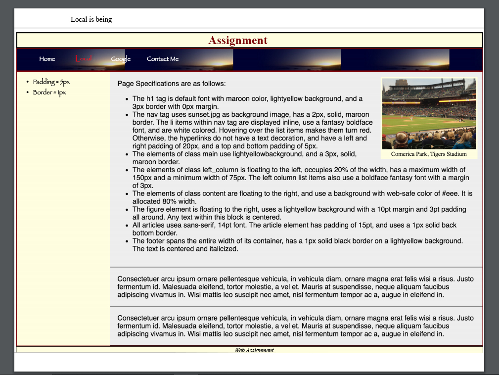 css file in html document
