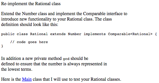Solved Re-implement the Rational class Extend the Number | Chegg.com