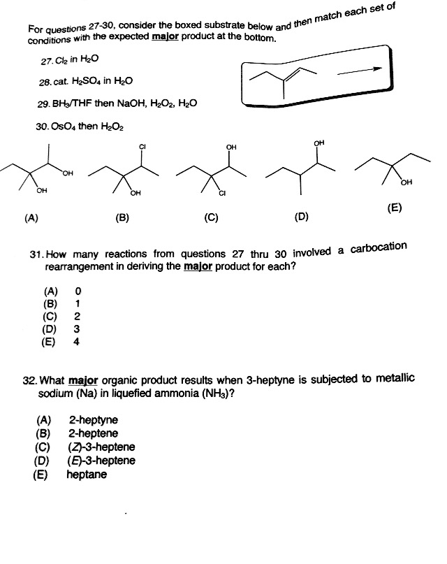 Solved Organic Chemistry Reactions. Please Help With The | Chegg.com