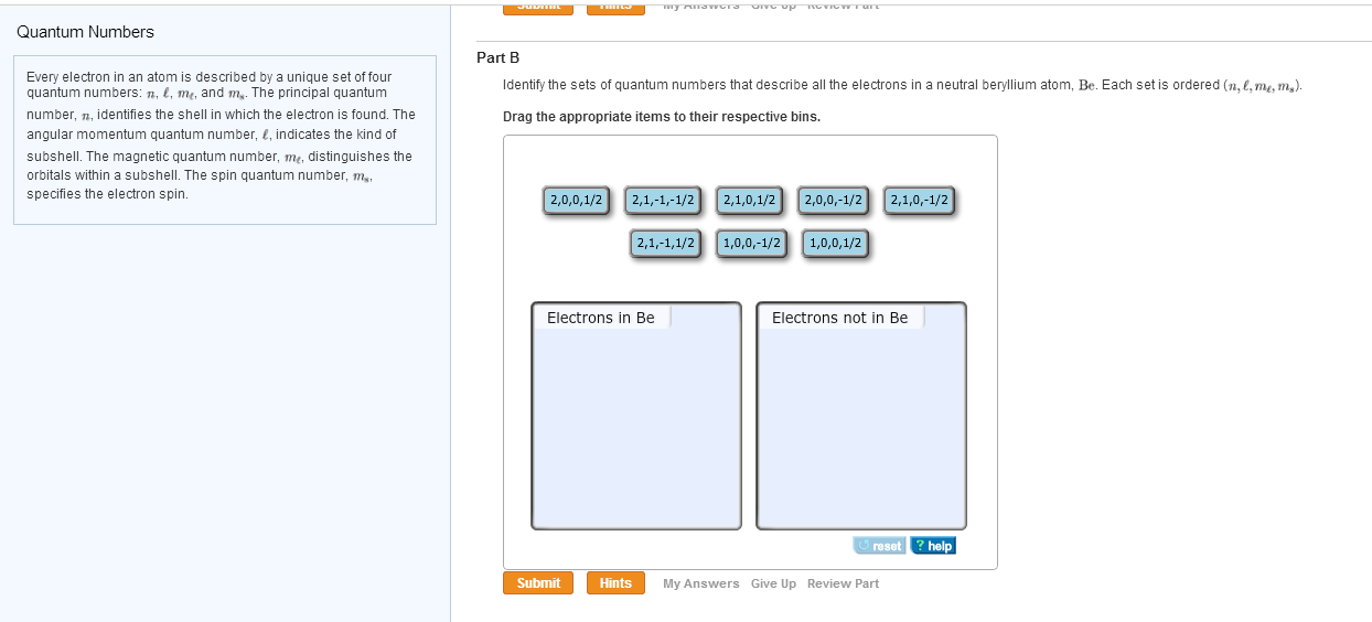 Solved Every electron in an atom is described by a unique | Chegg.com