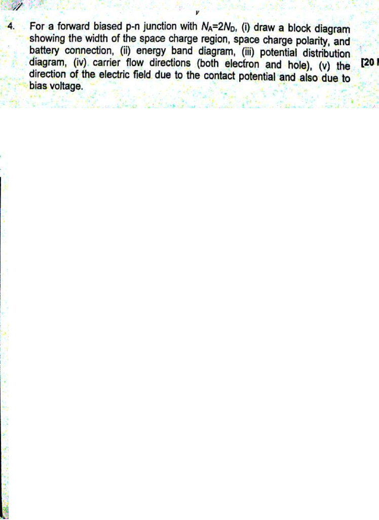 Solved For A Forward Biased P N Junction With N 2nd I Chegg Solved For A Forward Biased P N Junction With N 2nd I Chegg