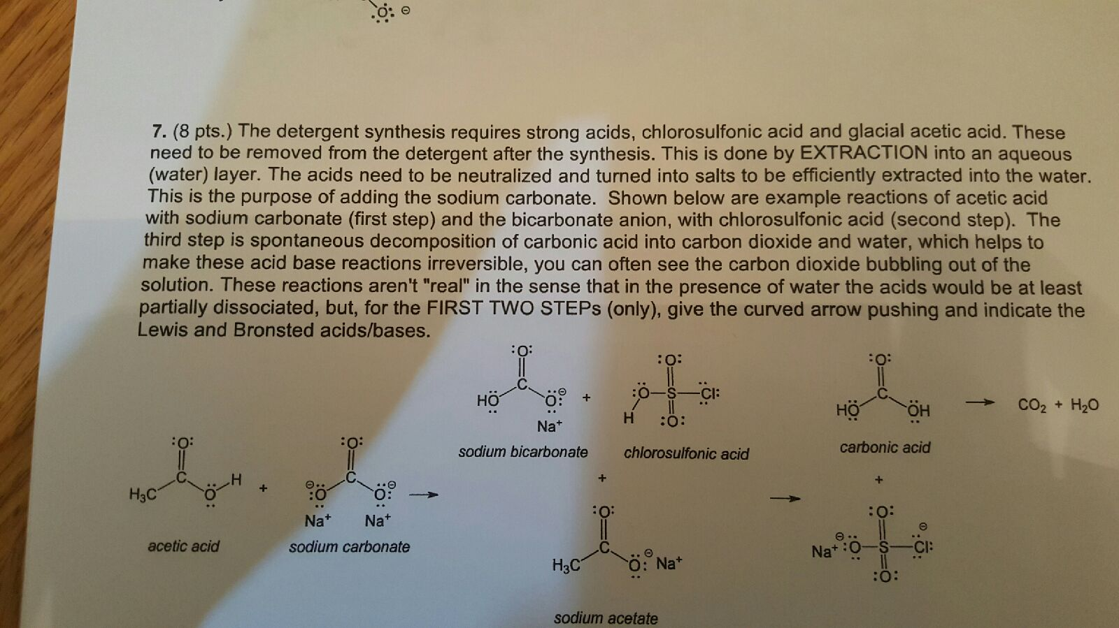 Solved The detergent synthesis requires strong acids,