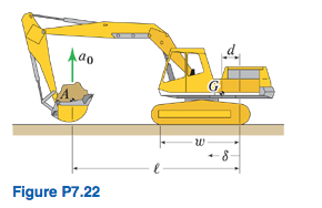 Solved The stationary excavator is vertically lifting the | Chegg.com