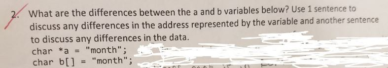 Solved What are the differences between the a and b | Chegg.com