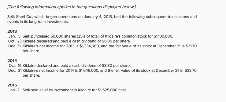 Solved The following information applies to the questions | Chegg.com