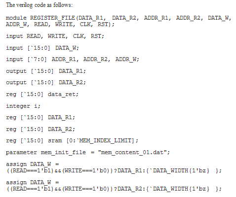 Solved The verilog code as tollows module REGISTER FILE | Chegg.com