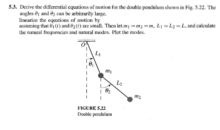 Solved 5.3. Derive the differential equations of motion for