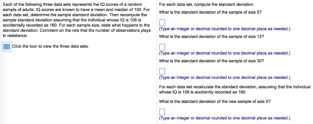Solved What is the standard deviation of the new sample of | Chegg.com