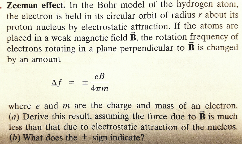 Solved In the Bohr model of the hydrogen atom, the electron | Chegg.com