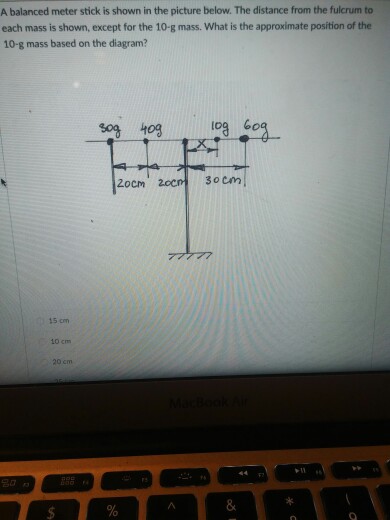 Solved A balanced meter stick is shown in the picture below. | Chegg.com