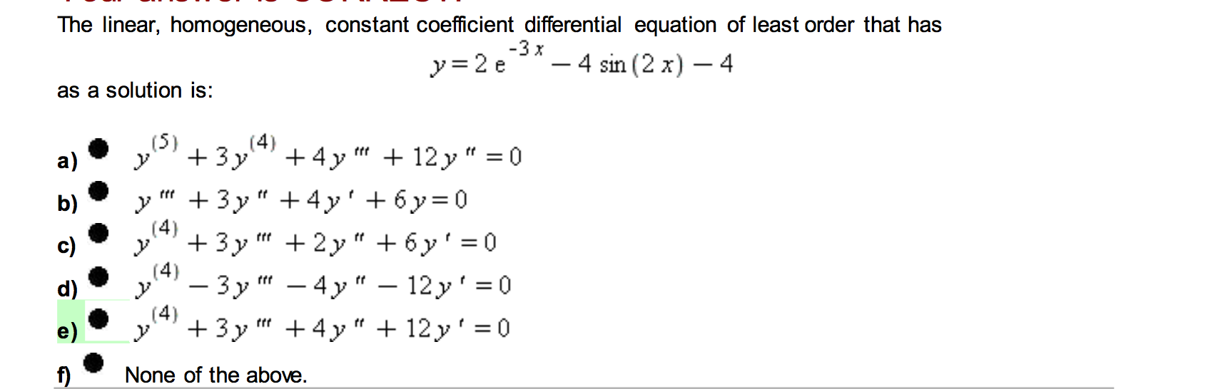 what is linear differential equation with constant coefficients