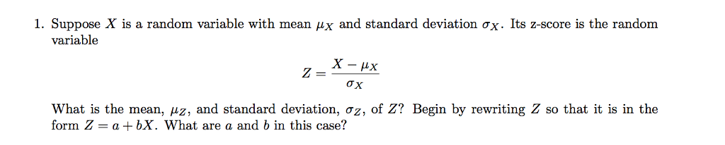 Solved 1. Suppose X is a random variable with mean Hx and | Chegg.com