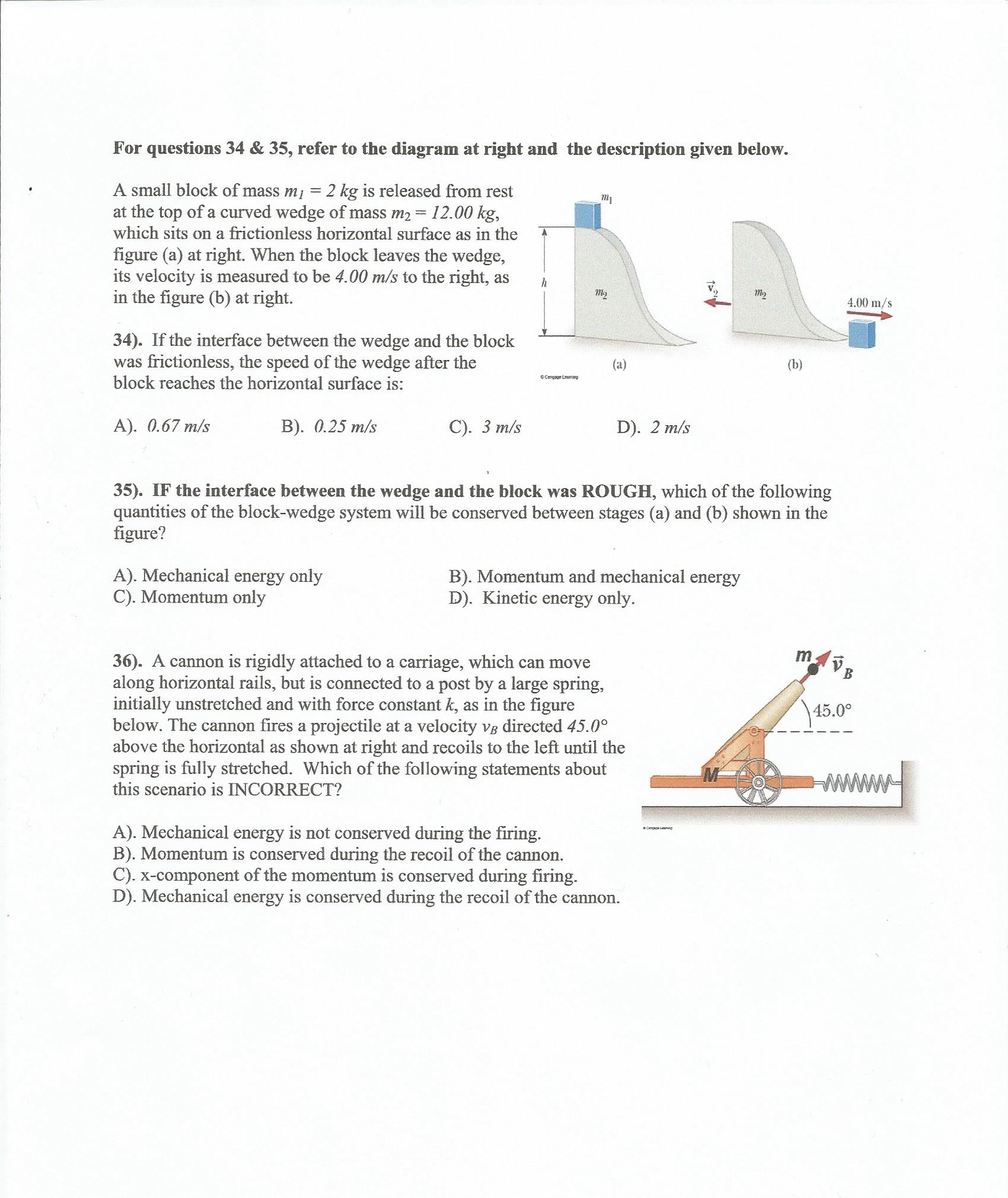 Solved A block of mass M is being pushed along a rough,
