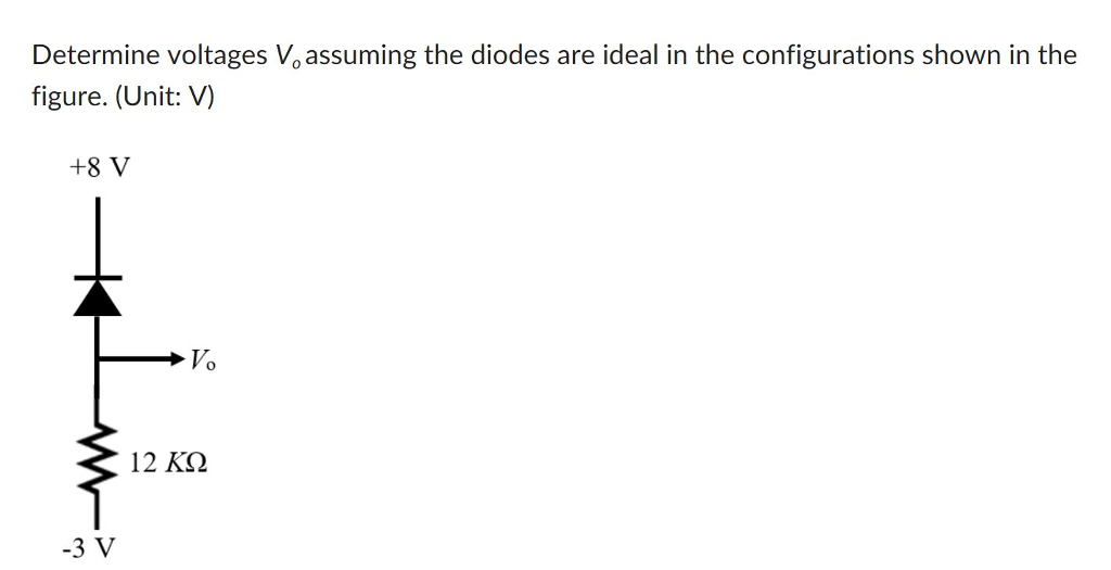 Solved Determine Voltages Vo Assuming The Diodes Are Ideal | Chegg.com