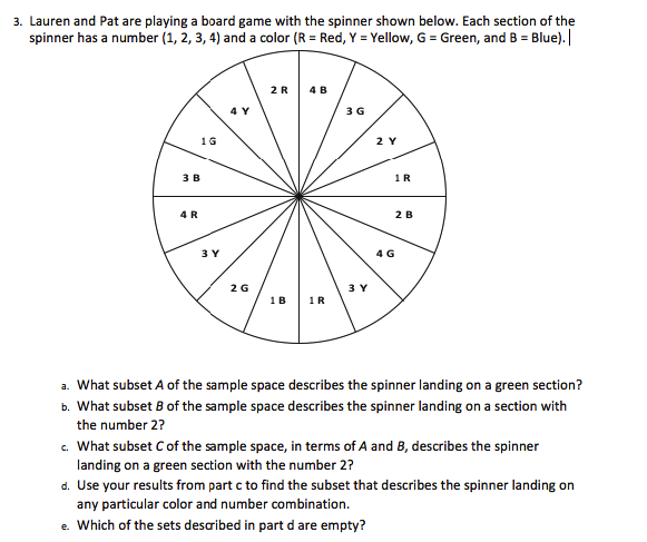 Solved 3. Lauren and Pat are playing a board game with the | Chegg.com