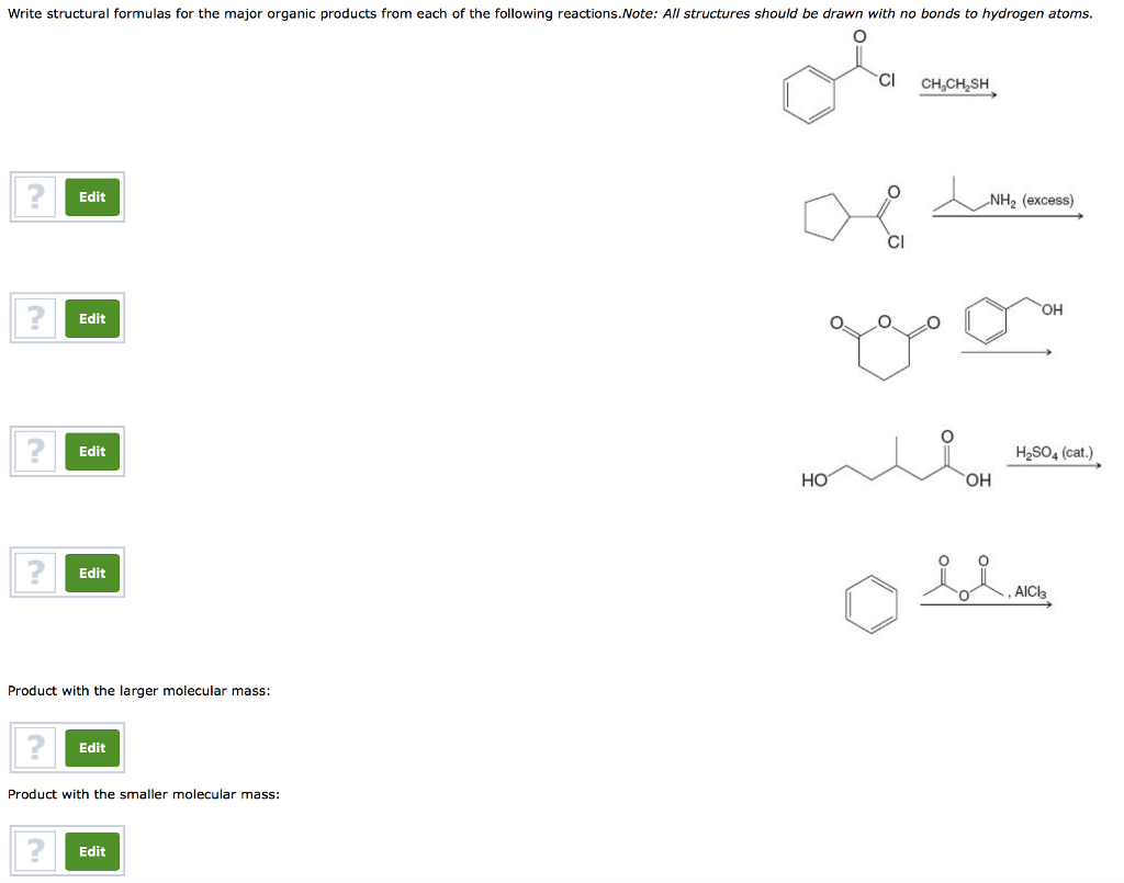 Solved 10. Write structural formulas for the major organic
