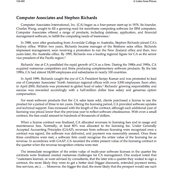 Solved 1. How serious were Stephen Richards’ actions? Why?