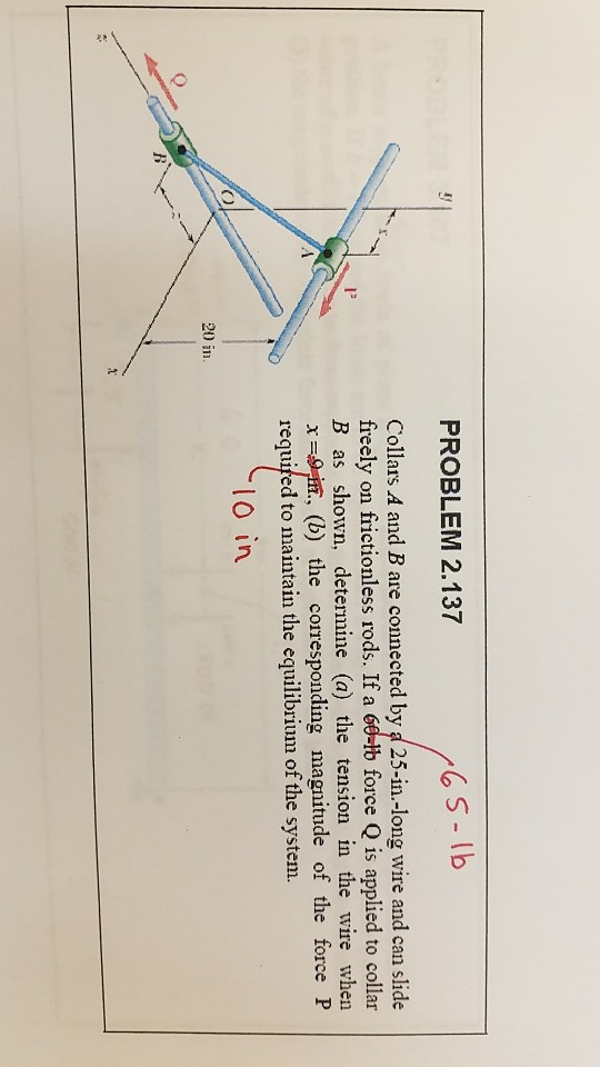 Solved PROBLEM 2.137 Collars A And B Are Connected By | Chegg.com