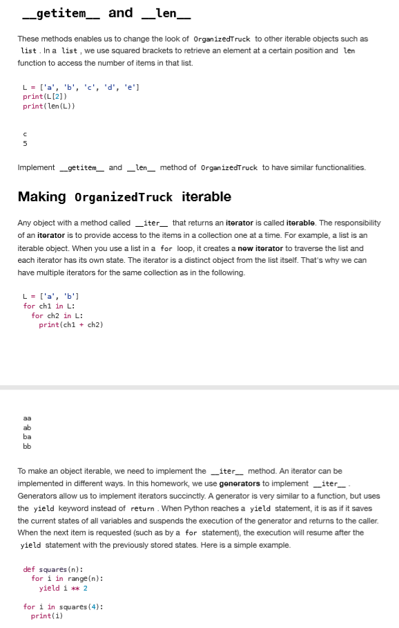 Organized Truck In this homework, you will implement | Chegg.com
