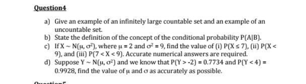 Solved Give an example of an infinitely large countable set | Chegg.com