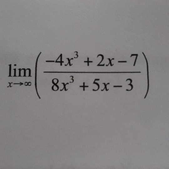 Solved Limx Rightarrow Infinity 4x3 2x 78x3 5x 2821