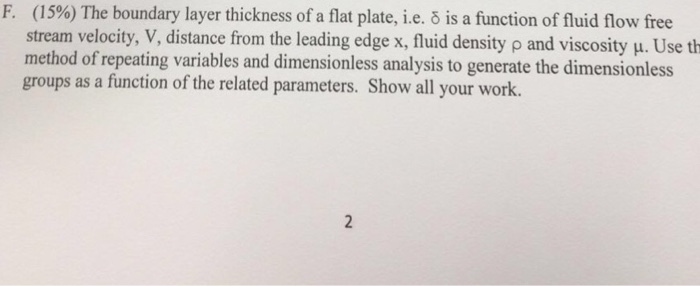 Solved The boundary layer thickness of a flat plate, i.e. | Chegg.com
