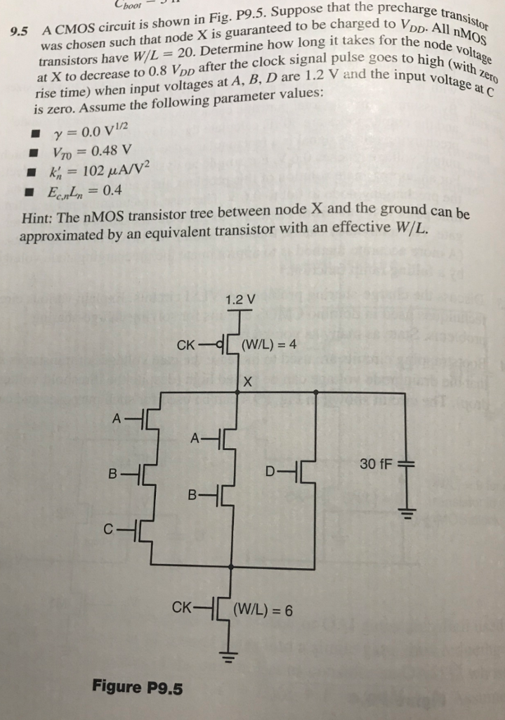 Solved A CMOS circuit is shown in Fig. P9.5. Suppose that | Chegg.com